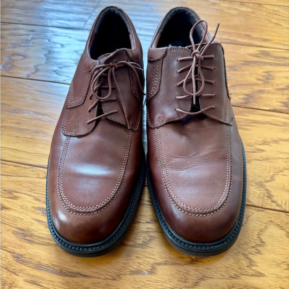 Bill Blass Men's 13 Brown Leather Mock Toe Derby Oxford Dress Shoes Comfort Sole